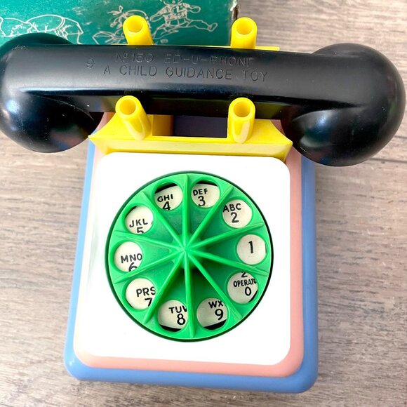 Vintage Ed-U-Phone Toy Rotary Phone & Puzzle By Child Guidance Toys - Picture 2 of 8